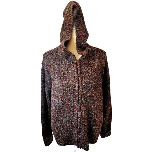 Venezia Jeans Multicolored Full Zip Ramie Blend Hooded Sweater Plus 18/20 - Picture 4 of 6